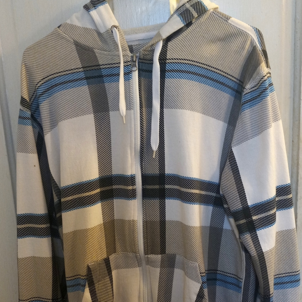 Hoodie Women Size M 38-40 No Boundaries Zip Up White Lightweight
